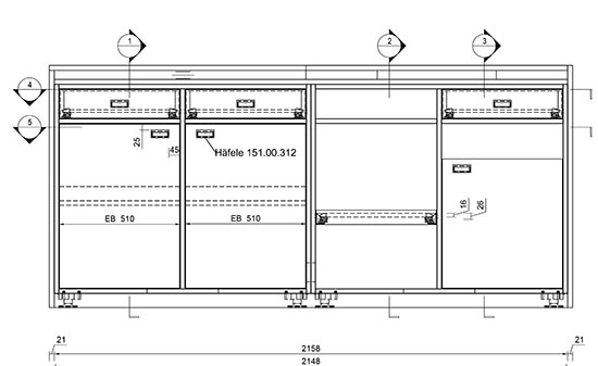 Technische Zeichnung - Figo GmbH - Shopdesign, Shopkonzepte, Bauleitung, Projektmanagement